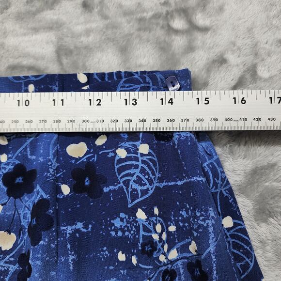 Vintage Sag Harbor Skirt Womens 12 Blue Floral Maxi Side Zip Lightweight Modest - Picture 6 of 8